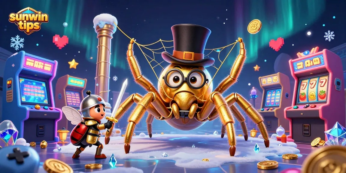 Win big with sunwin tips in a playful 3D casino scene featuring fun characters and game elements.