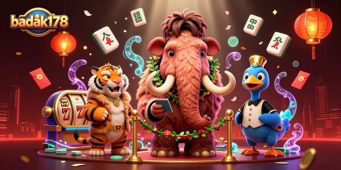 Experience excitement with badak178's vibrant casino scene featuring a mammoth bouncer and VIP saber-tooth tiger.