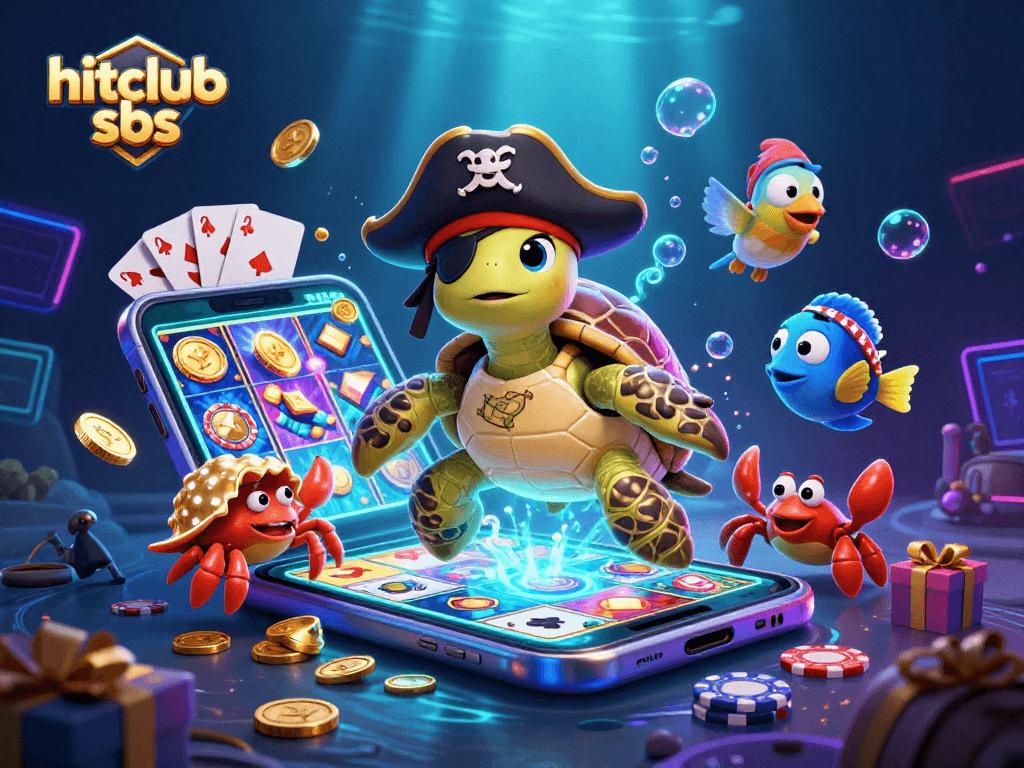 Engage with hitclub sbs as the pirate turtle and friends uncover treasure in a vibrant 3D casino world.