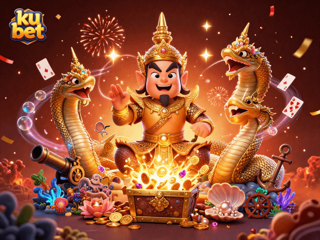 Engage in vibrant gaming with ku bet's colorful characters and dynamic casino elements.