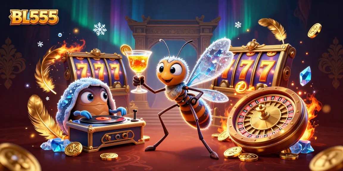Join BL555 for an unforgettable jackpot experience with vibrant gaming elements and characters.