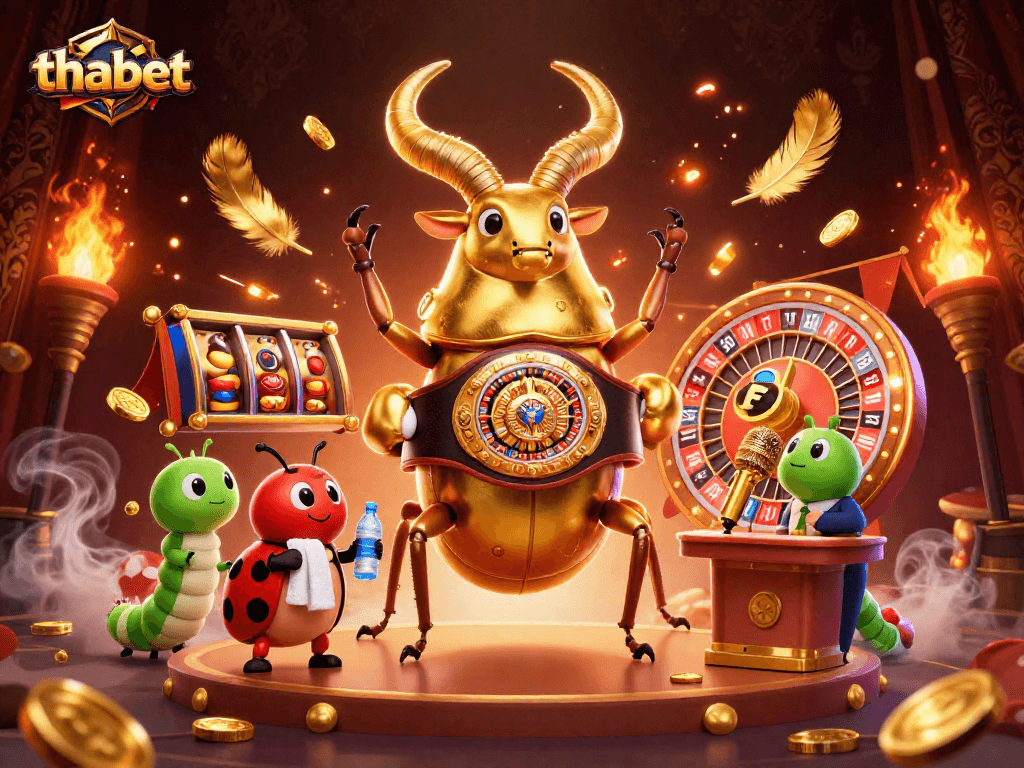 Engage in thrilling gameplay at thabet with an ultra-detailed 3D casino illustration.