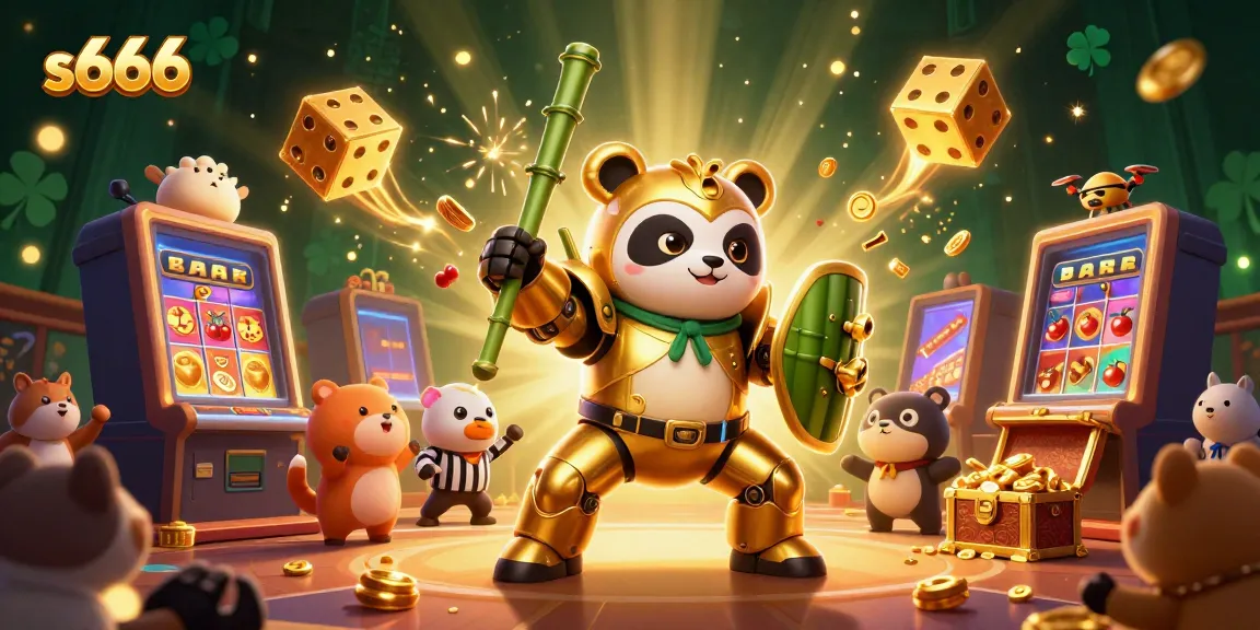 Experience thrilling gaming at s666 with a dynamic 3D illustration of vibrant gambling action.