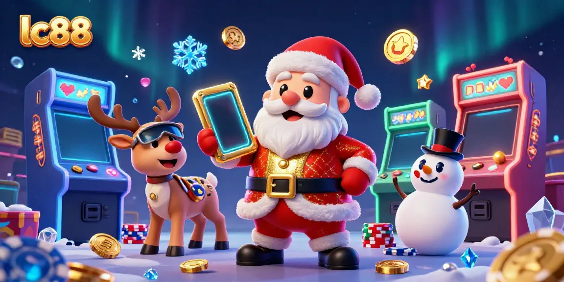 Engage with lc88 and experience thrilling jackpot slots alongside Santa and friends in a vibrant casino.