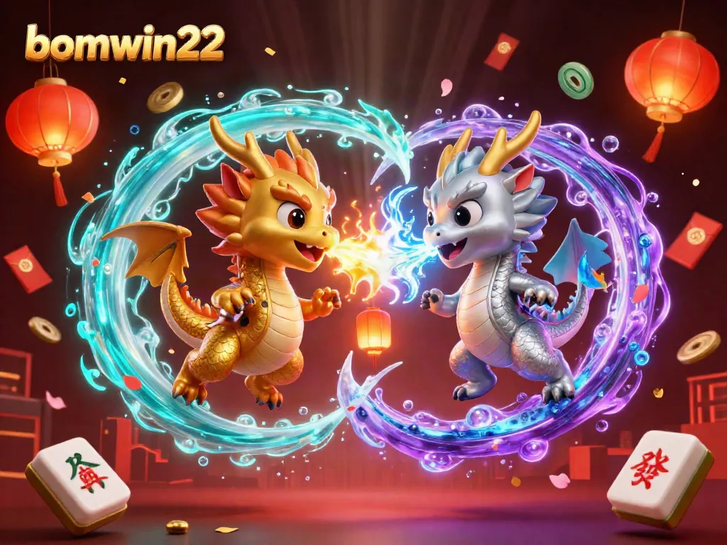 Experience the thrilling world of bomwin22 with dynamic dragons and casino elements in a vibrant scene.