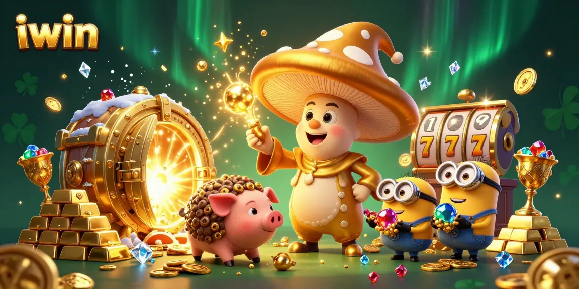 Experience the magic of iwin with vibrant 3D casino characters uncovering treasures and jackpots.