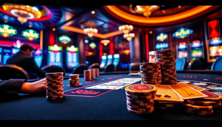 Players place bets at a luxurious poker table, capturing the thrill and excitement of okfun.com gaming experience.