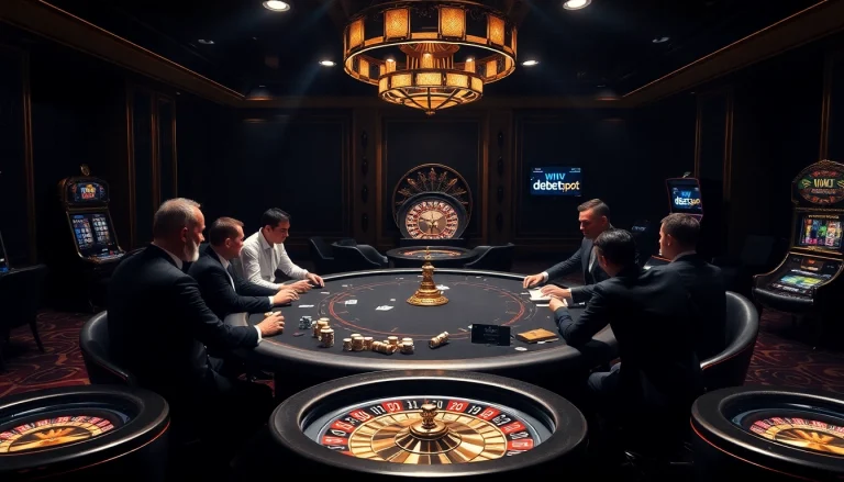 Experience the thrill of playing poker at https://debet.spot/ with intense strategies in a luxurious casino setting.
