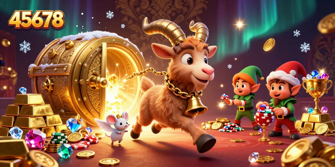 Join the exciting action at 45678 casino with Krampus, an angel mouse, and mischievous gremlins stealing chips.