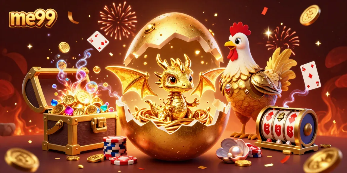 me99 showcases a thrilling gaming scene with a golden dragon and poker chips in action.