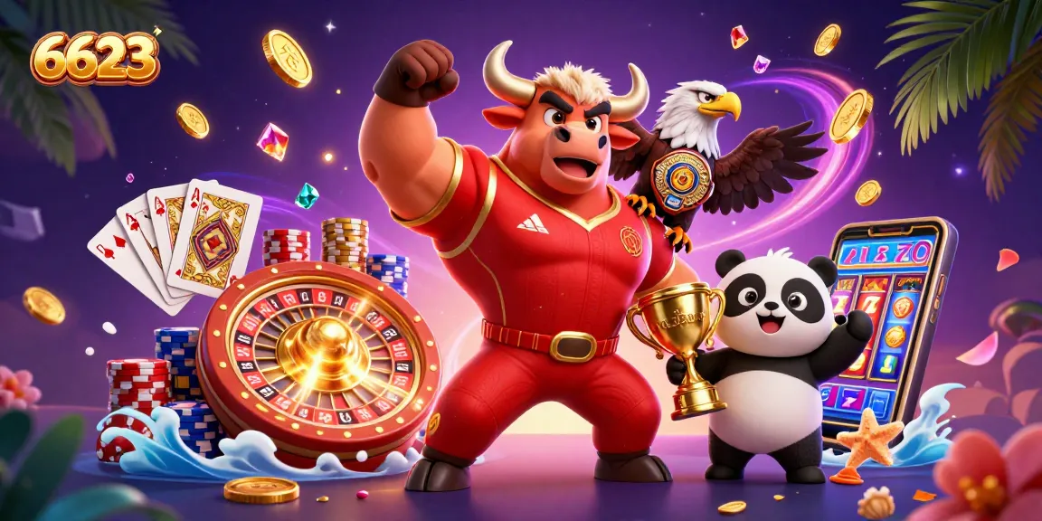 Engage in thrilling gameplay at 6623, featuring dynamic characters and vibrant casino elements.