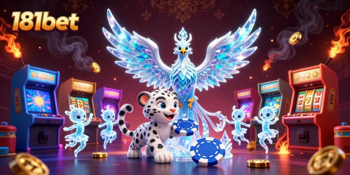 Experience big wins with 181bet's vibrant illustration featuring dynamic casino game elements.