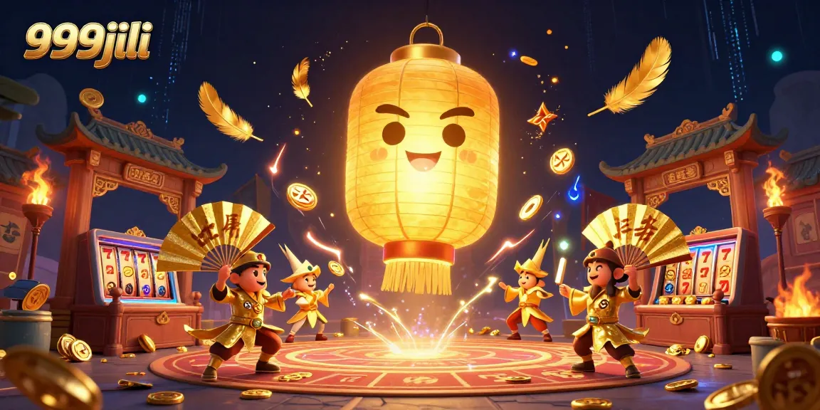 Engage with 999jili's thrilling casino experience amidst lively characters and vibrant gaming elements.