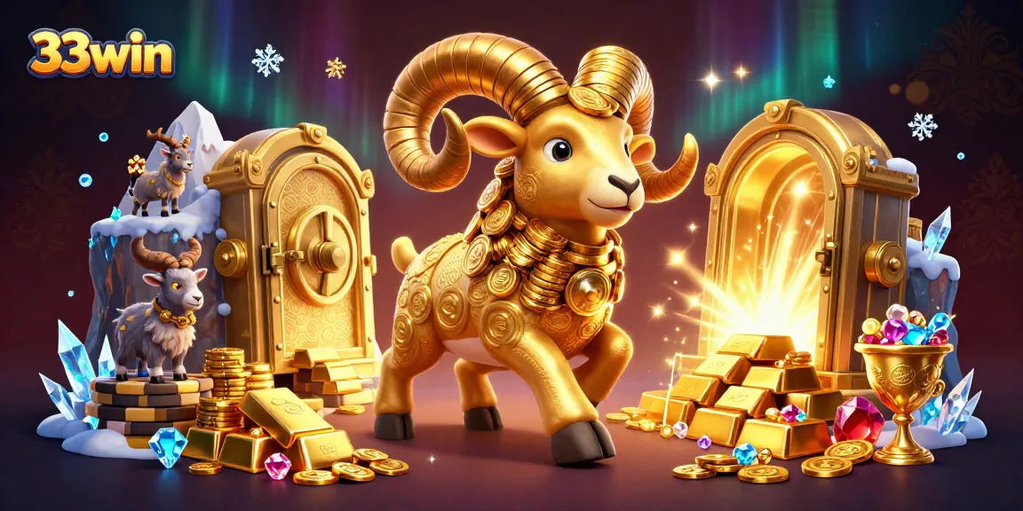 Experience excitement with the 33win golden ram charging through a vibrant casino scene.